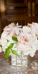 Ivory %26 Blush Cocktail Hour Centerpieces
Photography: Boyd Harris Photographs
Read More:
http://www.insideweddings.com/weddings/a-jeweled-floral-wedding-at-fairmont-grand-del-mar-in-san-diego/745/ blush rose and ivory orchid flower arrangement in reflective base centerpieces for cocktail hour