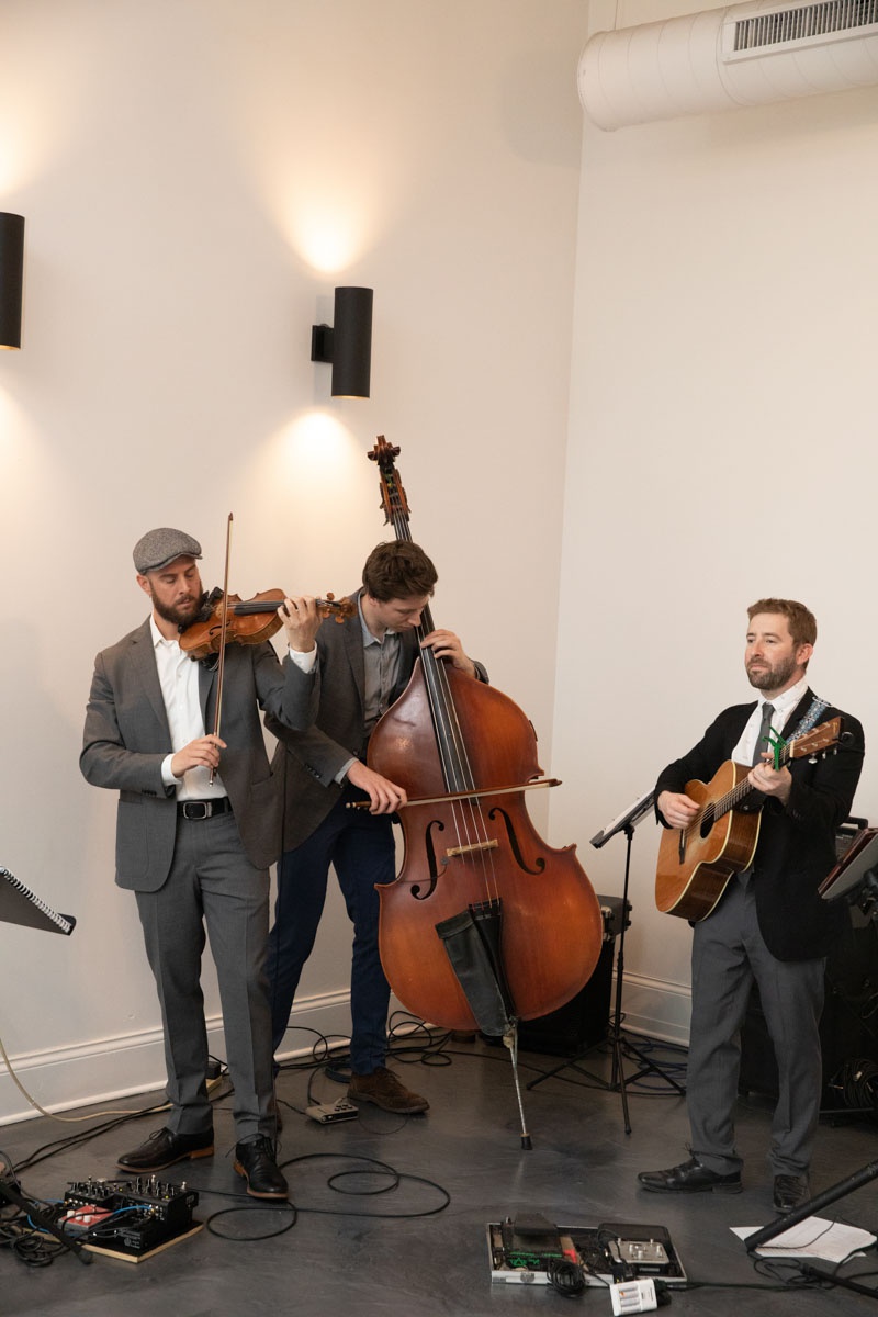 Three-Piece String Band
Photography: Collin Pierson Photography
Read More:
http://www.insideweddings.com/weddings/equestrian-themed-bridal-shower-inspired-by-the-kentucky-derby/1326/ bridal shower three-piece band with violin, stand-up bass, and acoustic guitar