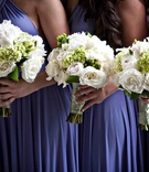 White Bridesmaid Bouquets
Photography: Walters %26 Walters
Read More:
http://www.insideweddings.com/weddings/traditional-greek-ceremony-at-duke-chapel-lavish-reception/373/ White rose wedding flowers with green hydrangea for bridesmaids