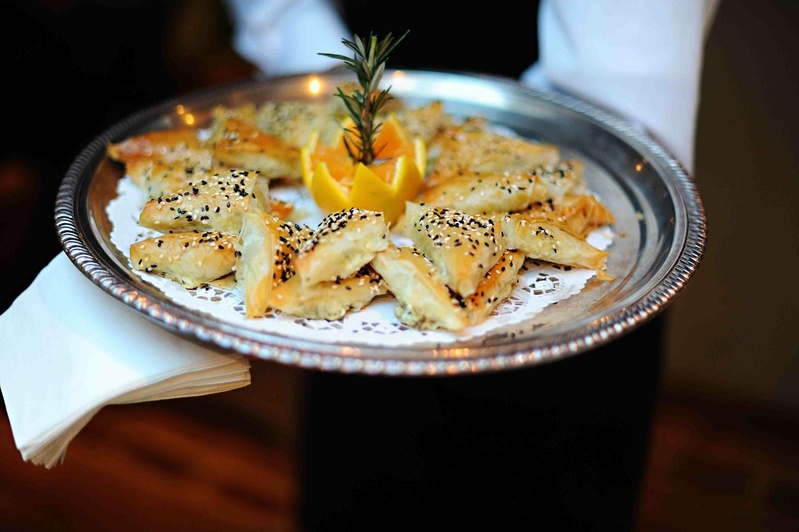 Food + Drink Photos TrayPassed Flaky Hors d'Oeuvres Inside Weddings