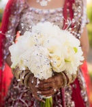 All-White Floral Bouquet with Crystals
Photography: Lin %26 Jirsa Photography
Read More:
http://www.insideweddings.com/weddings/traditional-hindu-ceremony-white-hued-reception-in-california/970/ all white bouquet floral crystals roses indian hindu weddingbangles details