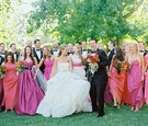 12 Pink & Orange Bridesmaids and 12 Groomsmen