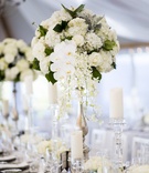 Tall Floral Arrangement, White Blossoms, Greenery
Photography: Joe Laurin Photography
Read More:
http://www.insideweddings.com/weddings/simple-chic-seaside-wedding-with-white-palette-in-rhode-island/953/ tall floral arrangement white blossoms greenery orchids hydrangea roses chrome scheme