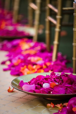vibrant indian wedding ceremony modern rooftop reception inside