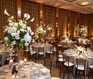 Tall Floral Centerpiece on Silver Tablescape