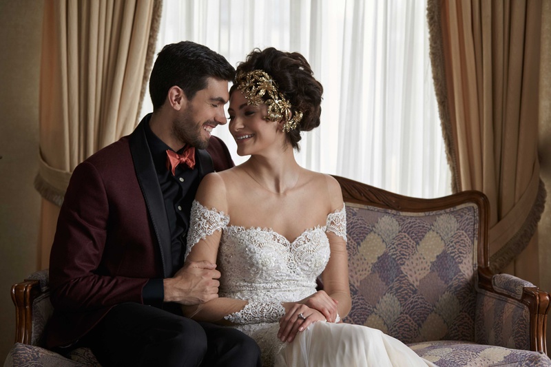 Bride with Headpiece Smiling at Groom in Burgundy
Photography: Collin Pierson Photography
Read More:
http://www.insideweddings.com/weddings/bold-and-bright-wedding-styled-shoot-inspired-by-marrakesh-morocco/825/ bride in lace dress and gold headpiece smiling at groom dark burgundy and black suit orange bow tie