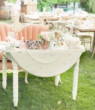 Shabby Chic Sweetheart Table
Photography: Jana Williams Photography
Read More:
http://www.insideweddings.com/weddings/katrina-hodgson-and-brian-scott/533/ Antique white table with pink settee bench at outdoor wedding