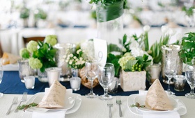 White, Tan, Blue %26 Green Table Décor
Photography: Luke %26 Katherine Griffin for Max %26 Friends
Read More:
http://www.insideweddings.com/weddings/tent-wedding-with-chic-nautical-theme-on-la-playa-bay-in-san-diego/737/ Nautical theme wedding with blue table runner, kraft paper menus, and green centerpieces