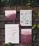 Watercolor Invitation Suites
Photography: Black %26 Hue Photography
Read More:
http://www.insideweddings.com/weddings/church-ceremony-chic-museum-reception-in-palm-beach-florida/1260/ watercolor invitations with burgundy, save the date with watercolor map