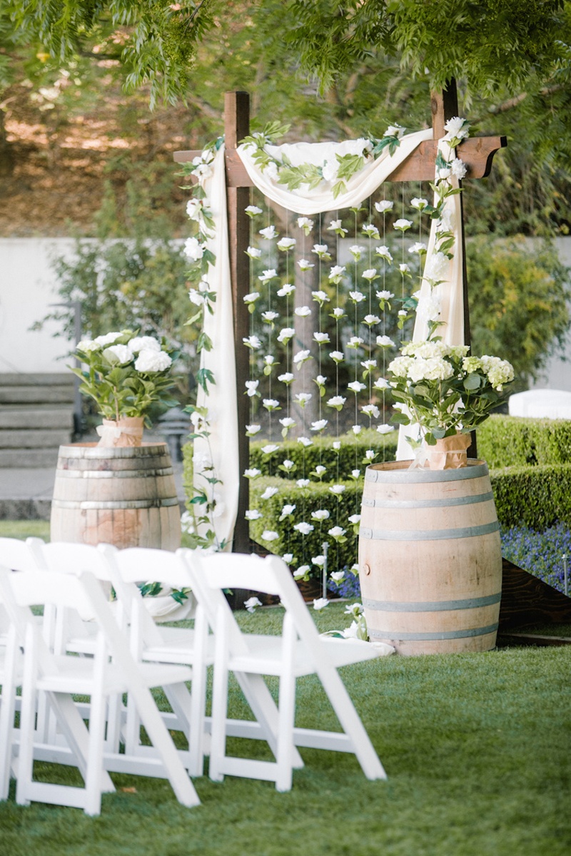 Ceremony Décor Photos Arch with Gardenia Curtain Inside Weddings