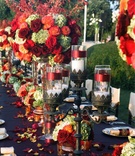 Moroccan-Inspired Tablescape
Photography: James Johnson Photography
Read More:
http://www.insideweddings.com/weddings/intimate-moroccan-themed-chateau-wedding-in-california/323/ Black candelabra centerpiece and vibrant flowers