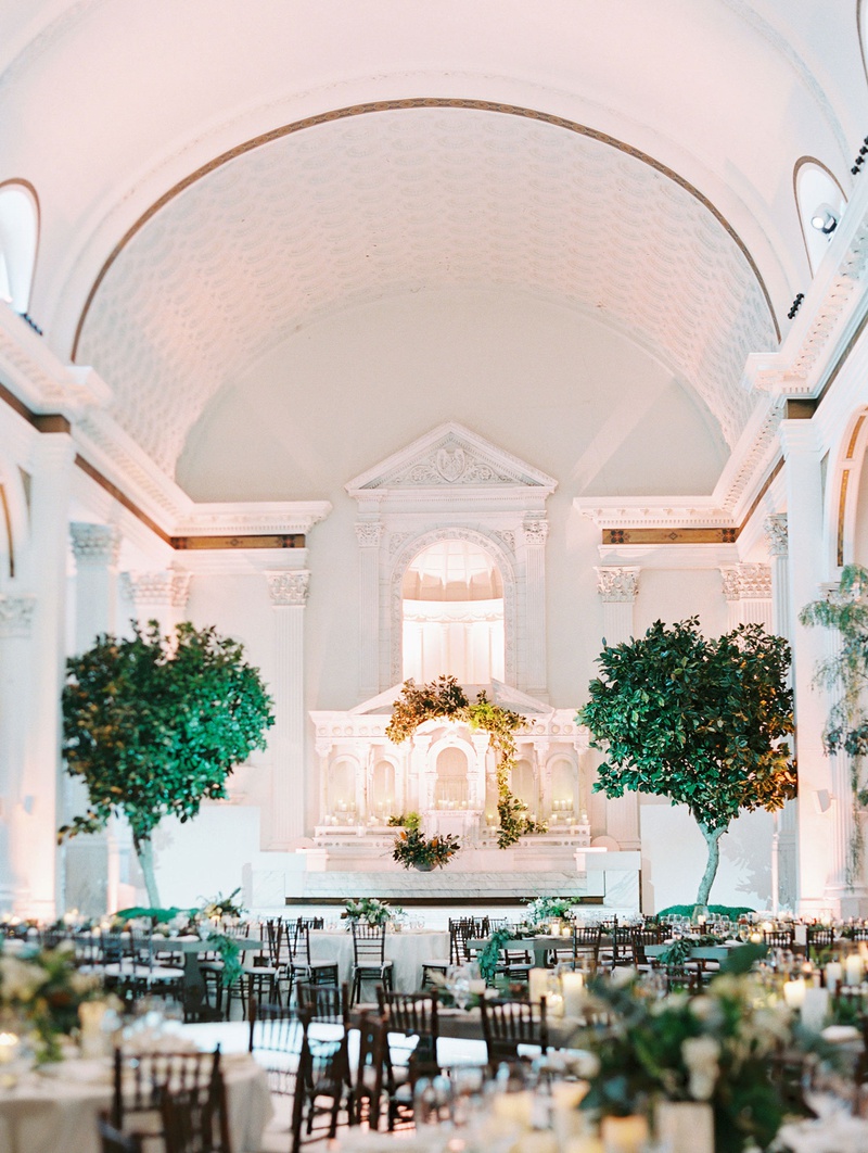 Natural Décor at Vibiana Reception
Photography: Mallory Dawn Photography
Read More:
http://www.insideweddings.com/weddings/outdoor-jewish-ceremony-luxe-reception-at-vibiana-in-downtown-la/1259/ wedding reception at vibiana downtown los angeles venue trees framing altar low centerpieces white
