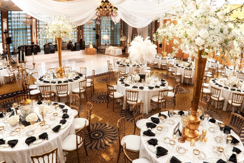 Reception Décor Photos Ballroom Venue with Gilded Elements Inside