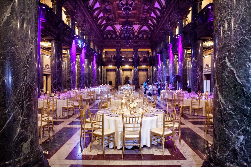 Reception Decor Photos Elegant Purple And Gold Decor Inside