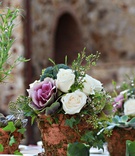Unique Moss-Covered Centerpiece
Photography: Regina Hyman Photography
Read More:
http://www.insideweddings.com/weddings/a-fairy-tale-outdoor-wedding-in-florida-inspired-by-tuscany/627/ Terra cotta pot filled with vegetables and herbs