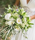 "Freshly Picked" Bridal Bouquet
Photography: Samuel Lippke Studios
Read More:
http://www.insideweddings.com/weddings/a-rustic-camp-themed-outdoor-wedding/908/ Freshly picked looking bouquet hellebore garden rose olive branches lavender mint leaves