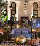 Boho-Chic Lounge Area at Reception
Photography: Maya Myers Photography
Read More:
http://www.insideweddings.com/weddings/candlelit-jewish-ceremony-unique-cozy-outdoor-reception-in-la/1346/ outdoor wedding reception lounge purple blue sofa green velvet chairs gold coffee table leather pouf