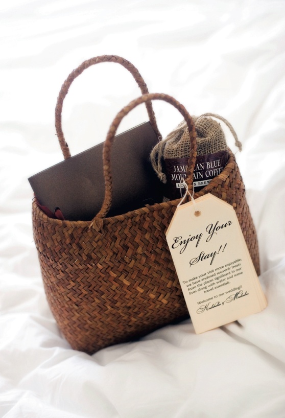 Tropical Welcome Baskets
Photography: LaCour Photography
Read More:
http://www.insideweddings.com/weddings/fall-wedding-at-the-vizcaya-museum-and-gardens-in-miami-florida/218/ Wedding welcome basket with Jamaican coffee