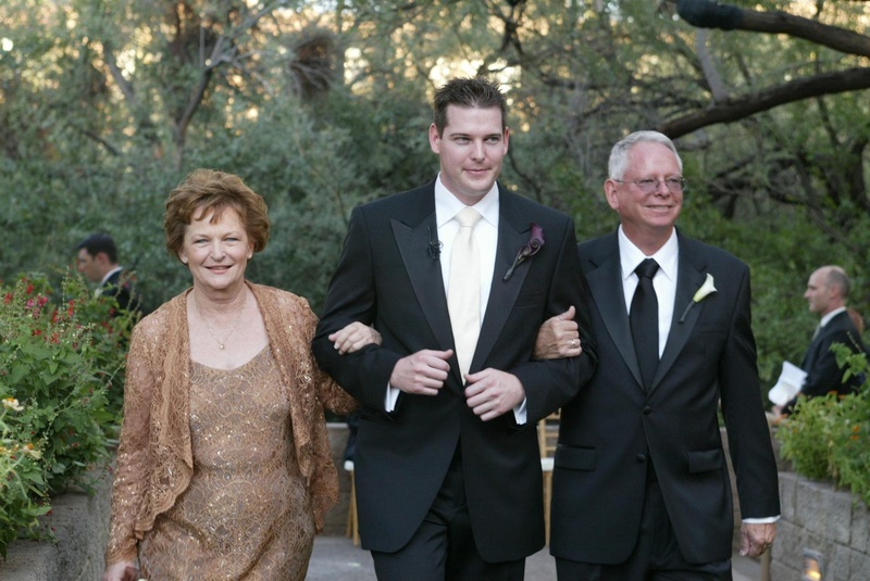 Mother-of-the-Groom Attire
Photography: Lyn Sims Photographer
Read More:
http://www.insideweddings.com/weddings/glamorous-fall-wedding-with-garden-touches-in-tucson-arizona/258/ Groom and parents walking down aisle