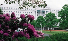 Exterior of Greenbrier Resort
Photography: Susan Bordelon Photography
Read More:
http://www.insideweddings.com/weddings/an-elegant-southern-wedding-at-the-greenbrier-in-west-virginia/188/ West Virginia resort with pink flowers