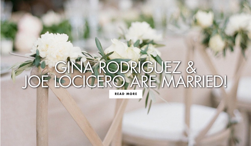 Gina Rodriguez is Married!
Article: Actress Gina Rodriguez Is Married!
Photography: Sylvie Gil
Read More:
http://www.insideweddings.com/news/celebrity-style/actress-gina-rodriguez-is-married/4790/ Gina Rodriguez and Joe LoCicero are married see more of their outdoor wedding
