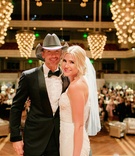 Bride with Tim McGraw
Photography: Chard Photo
Read More:
http://www.insideweddings.com/weddings/nashville-wedding-with-black-white-and-gold-color-palette/1077/ bride in inbal dror mermaid wedding dress with tim mcgraw at wedding reception