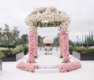 Pink & White Flowers on Ceremony Structure