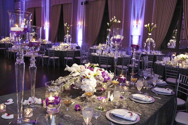 Stunning Chicago Wedding with Purple Lighting & Ivory Florals - Inside ...