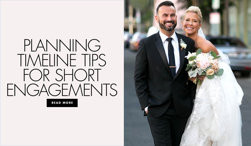 Short Engagement Tips
Article: How to Plan a Wedding with a Short Engagement
Photography: Michael Segal Photography
Read More:
http://www.insideweddings.com/news/planning-design/how-to-plan-a-wedding-with-a-short-engagement/3957/ Planning timeline tips for short engagements
