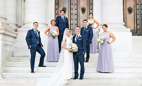 Navy %26 Lavender Wedding Party
Photography: Kurstin Roe Photography
Read More:
http://www.insideweddings.com/weddings/elegant-outdoor-ceremony-ballroom-reception-in-washington-dc/1169/ Wedding party in washington dc lavender high neck bridesmaid dresses groomsmen in navy blue suits