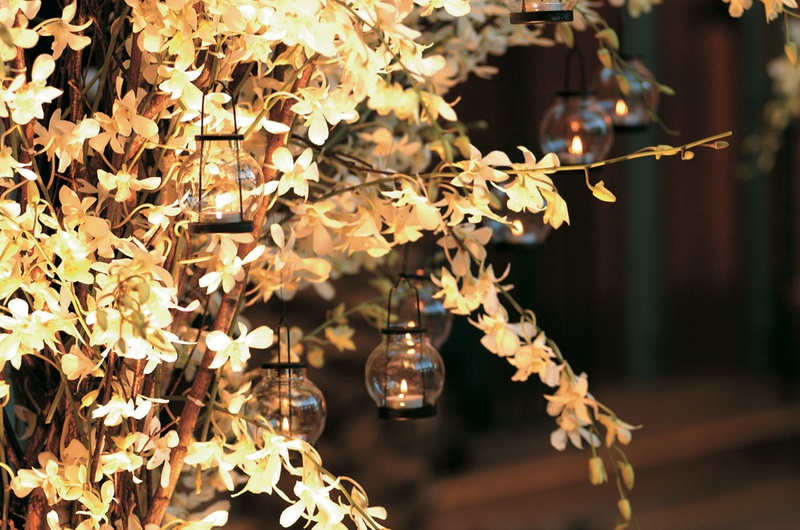 Custom Tree Décor
Photography: Lifetime Images (Steven Schlesinger)
Read More:
http://www.insideweddings.com/weddings/formal-black-tie-wedding-in-la-jolla-california/52/ Birch trees with orchids and lanterns