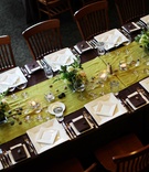 Natural Wedding Reception
Photography: Sparkle Photography
Read More:
http://www.insideweddings.com/weddings/nature-themed-wedding-at-mountain-lodge-in-deer-valley-utah/312/ Long wood reception table with green runner
