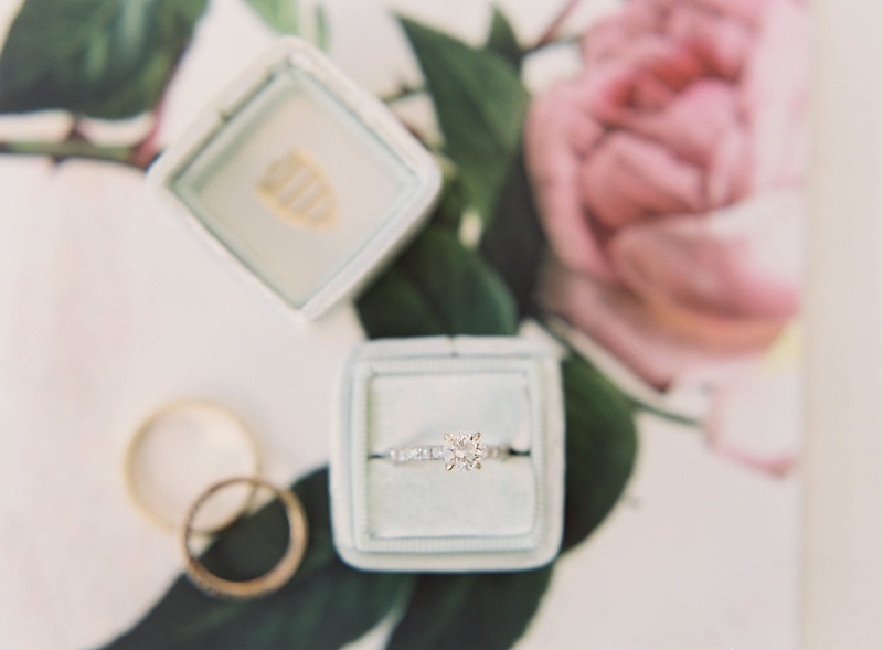 Engagement Ring in "Something Blue" Box
Photography: Jacqui Cole Photography
Read More:
http://www.insideweddings.com/weddings/alfresco-ceremony-dinner-reception-at-an-elegant-villa-in-miami/1020/ velvet ring box with solitaire engagement ring four prong and side stones pave band mrs box