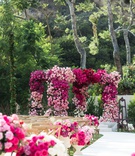 Pink Floral Chuppah at Outdoor Wedding
Photography: Samuel Lippke Studios
Read More:
http://www.insideweddings.com/weddings/pretty-in-pink-wedding-at-the-brides-family-home-in-beverly-hills/1231/ wedding ceremony pink flower chuppah and white aisle runner backyard wedding ceremony