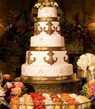 Gold Wedding Cake
Photography: Michael Carr Photography
Read More:
http://www.insideweddings.com/weddings/colorado-inspired-garden-wedding-in-houston-texas/263/ Gold fleur de lis wedding cake with gold cake topper