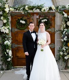 Caroline Kelleher %26 Joe Beglane
Photography: Studio This Is
Read More:
http://www.insideweddings.com/weddings/traditional-catholic-ceremony-classic-country-club-reception/1360/ bride in a line gown classic look updo veil white bouquet groom in tuxedo church ceremony wedding