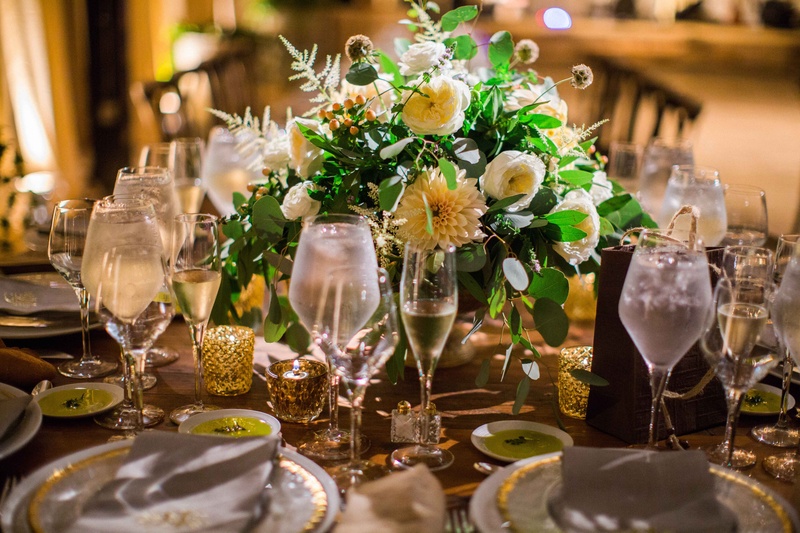 Dahlia %26 Ranunculus Centerpiece
Photography: Gabe Aceves Photography
Read More:
http://www.insideweddings.com/weddings/warm-cozy-wedding-at-unique-warehouse-venue-in-washington-dc/902/ Rustic wedding reception with green eucalyptus leaf ranunculus and dahlia low centerpiece wedding
