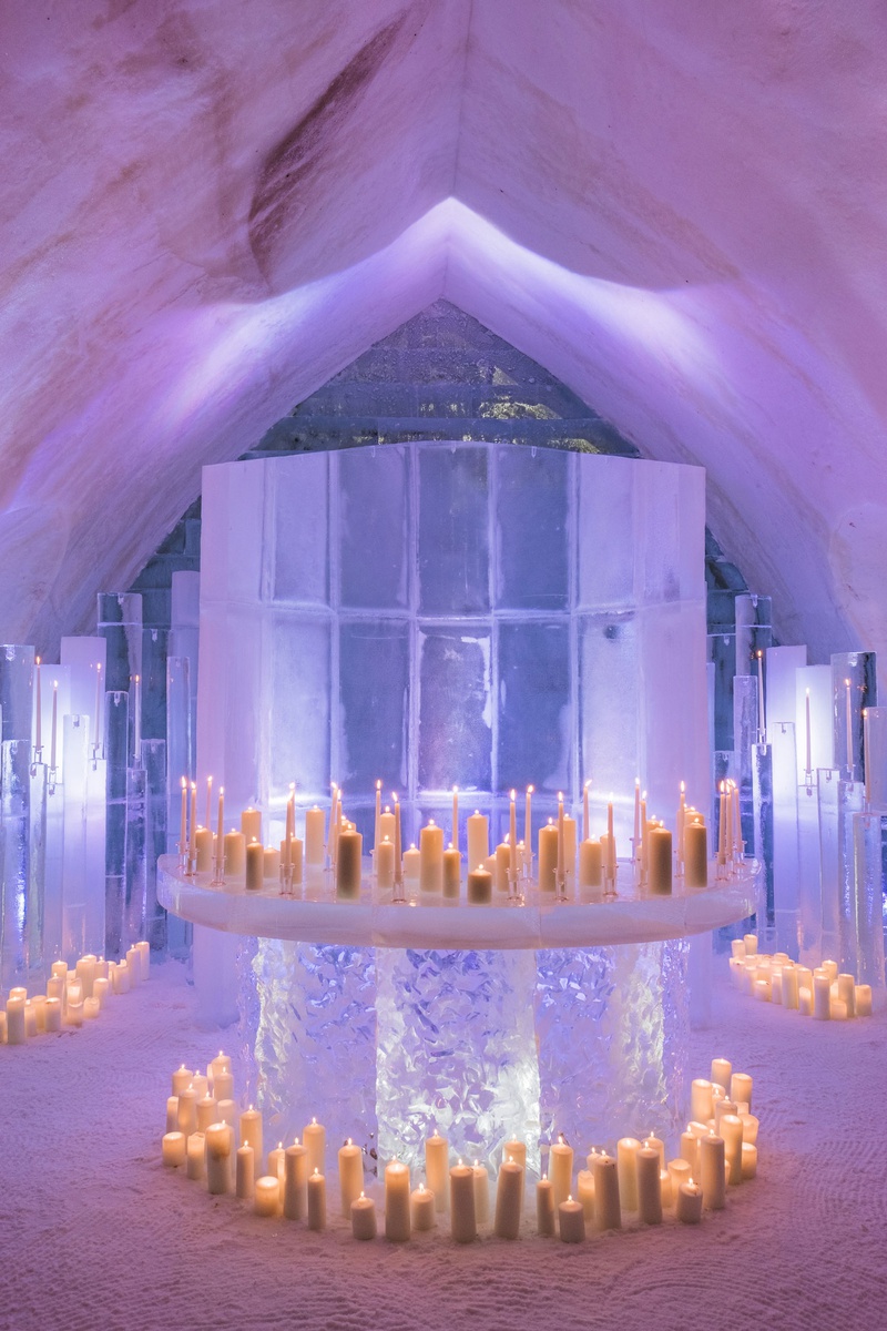 Pillar Candles at Ice Altar
Photography: Joel %26 Justyna
Read More:
http://www.insideweddings.com/weddings/dreamy-winter-destination-wedding-in-an-ice-castle-in-quebec-city/1270/ wedding ceremony ice castle altar chapel snow flooring candles of different heights