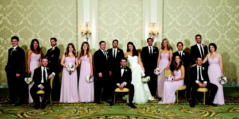 Bridesmaids In Pink Dresses And Groomsmen Bridesmaids In Pink Dresses And Groomsmen