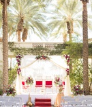 Mandap Among Palm Trees
Photography: Fully Alive Photography
Read More:
http://www.insideweddings.com/weddings/cultural-inspirational-wedding-with-vibrant-colors-in-arizona/1147/ south asian wedding inspiration, palm trees, red carpet aisle runner, mandap