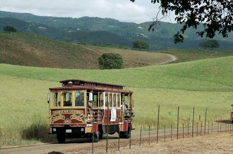 Trolley in Wine Country
Photography: Sherman Chu Photographer
Read More:
http://www.insideweddings.com/weddings/elegant-garden-style-vineyard-wedding-in-sonoma-california/205/ Wedding transportation in San Francisco-style trolley