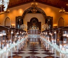 Chapel Aisle Lined with Candles