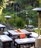 Outdoor Lounge Area
Photography: Mi Belle Photographers
Read More:
http://www.insideweddings.com/weddings/elegant-red-gold-wedding-in-malibu-california/366/ Wedding lounge area facing the pond at Church Estate Vineyards