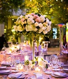 Dahlia, Hydrangea %26 Rose Arrangement
Photography: Kevin Weinstein Photography
Read More:
http://www.insideweddings.com/weddings/high-school-sweethearts-say-i-do-at-personalized-jewish-wedding/977/ Tall wedding centerpiece round table clear chairs pink dahlia white hydrangea rose amaranthus