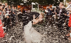 Confetti During First Dance
Photography: Shaun Menary Photography
Read More:
http://www.insideweddings.com/weddings/outdoor-elements-in-lavish-modern-wedding-of-childhood-sweethearts/802/ confetti explosion during first dance