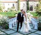 Bride & Groom in Front of Villa