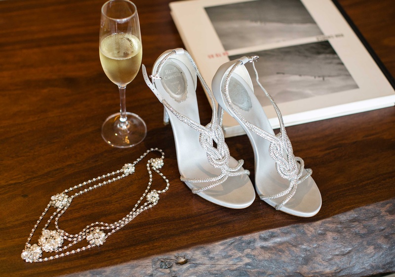 Sparkling Bridal Heels %26 Headpiece
Photography: Samuel Lippke Studios
Read More:
http://www.insideweddings.com/weddings/a-rustic-camp-themed-outdoor-wedding/908/ Bride's wedding day accessories headpiece and Rene Caovilla heels sandals crystal details straps