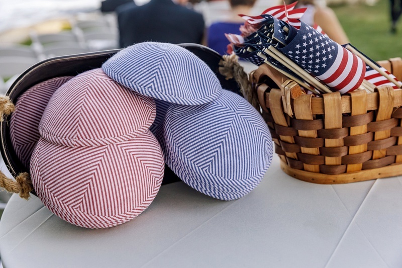 Red, White %26 Blue Yarmulkes with Flags
Photography: Amy Anaiz Photography
Read More:
http://www.insideweddings.com/weddings/lakeside-wedding-with-blue-details-in-upstate-new-york/1140/ fourth of july weekend wedding, red and white yarmulkes, blue and white yarmulkes, american flags