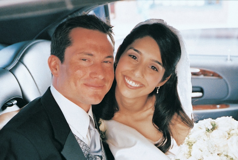 Couple in Wedding Car
Photography: Tina Carlone Photography
Read More:
http://www.insideweddings.com/weddings/mediterranean-inspired-newport-beach-wedding/39/ Bride and groom smile inside wedding transportation