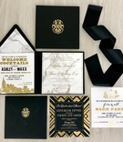 Gold, Black, and White Invitation Suite
Photography: Chard Photo
Read More:
http://www.insideweddings.com/weddings/nashville-wedding-with-black-white-and-gold-color-palette/1077/ white, black, and gold invitation suite with marble motif by nico and lala